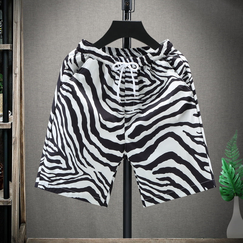 Men's Korean-style Striped Capri Pants