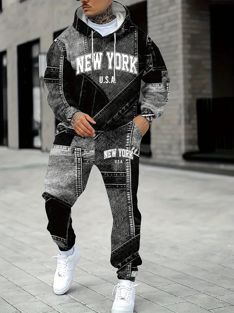 Stylish Men's Denim Hoodie