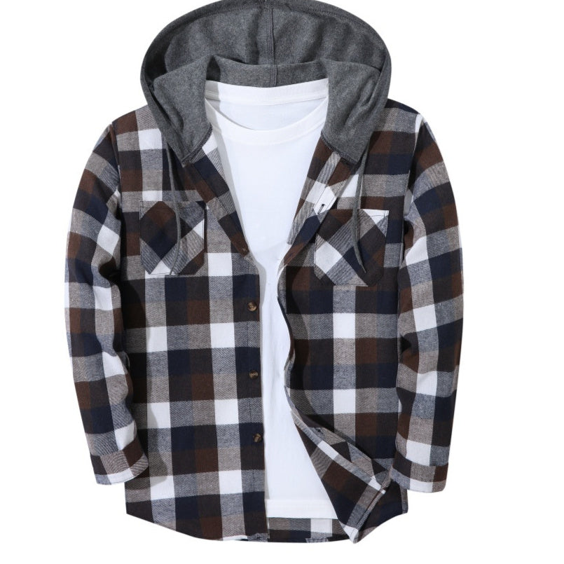 Stylish Plaid Hoodie Jacket
