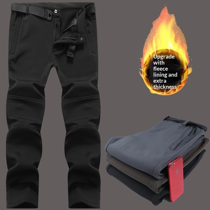 Men's Cold-Weather Tactical Pants Outdoor Softshell Hiking Trousers