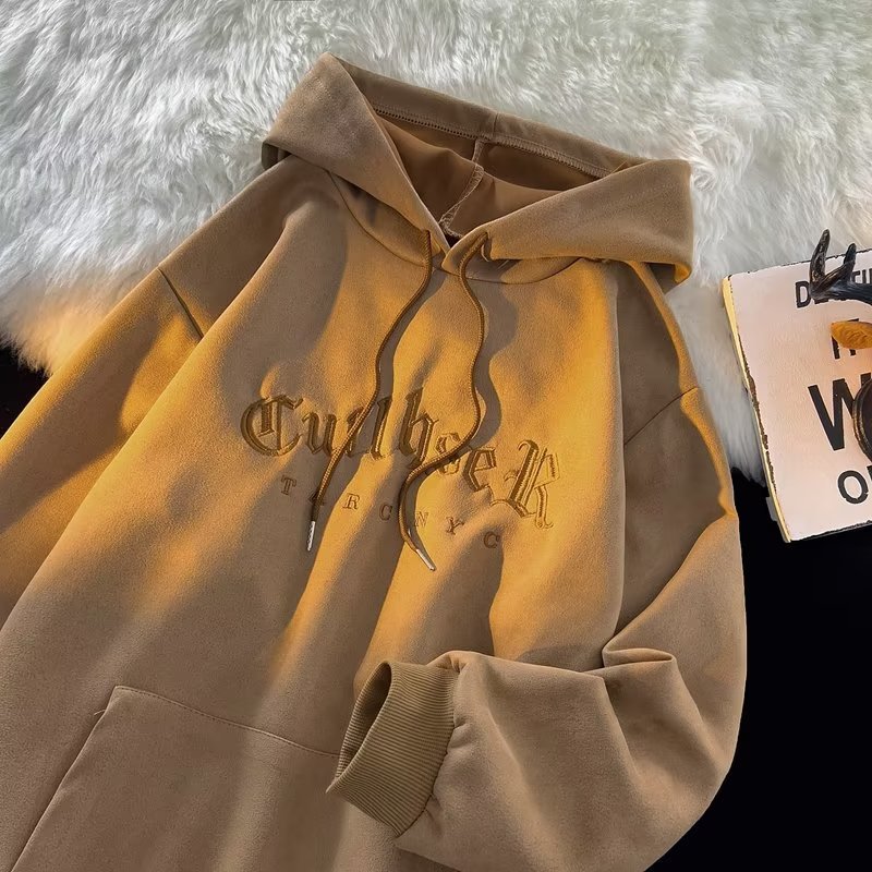 Premium Letter-Embroidered Hoodie For Men Versatile And Perfect For Couples