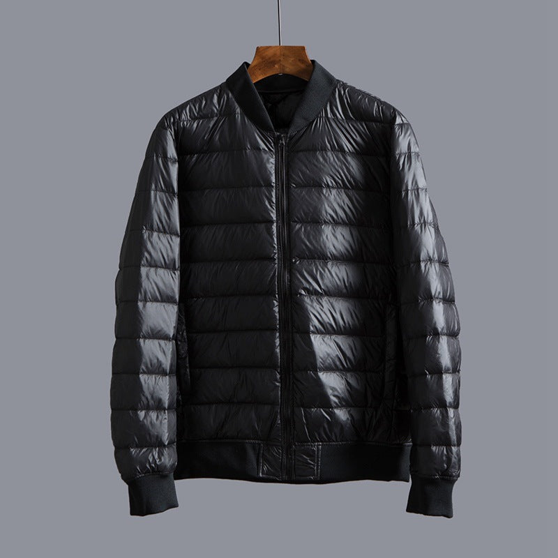 Lightweight Down Jacket With A Baseball Collar