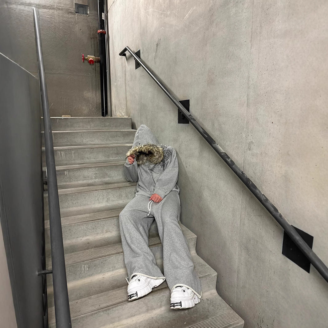 Cozy Plush Print Hoodie