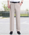 Mens Casual Solid-color Loose Straight-leg Pants
