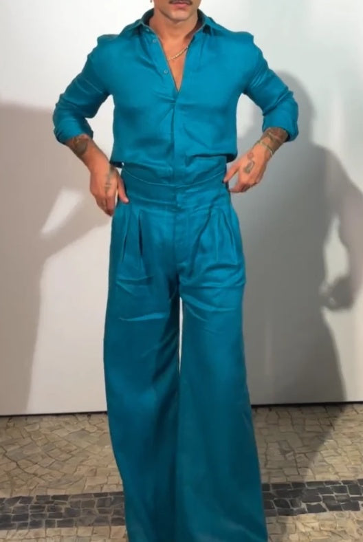 Men's Fashion High-Waisted Two-Piece Set With Hollowed-Out Back