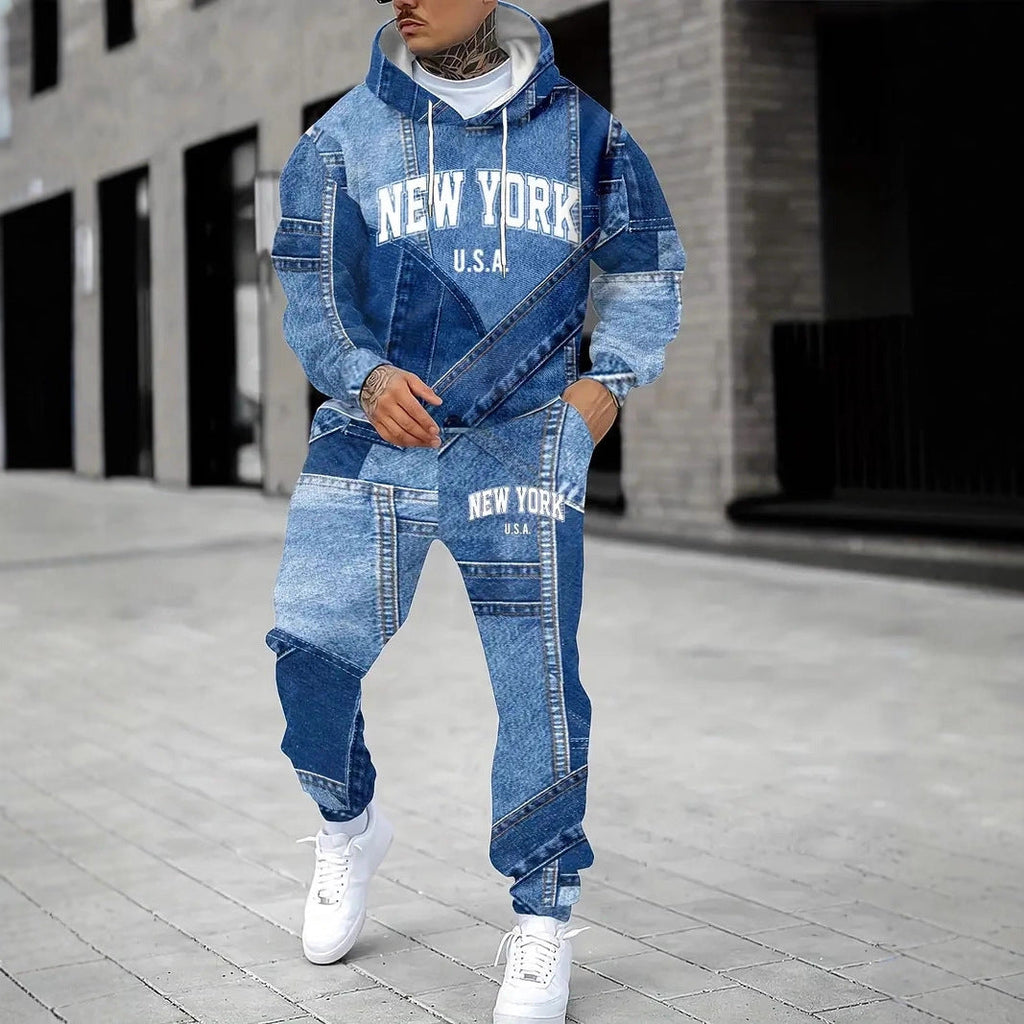 Stylish Men's Denim Hoodie