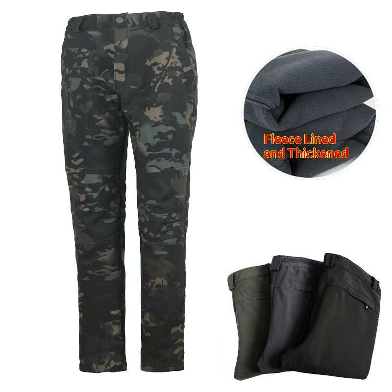 Men's Cold-Weather Tactical Pants Outdoor Softshell Hiking Trousers