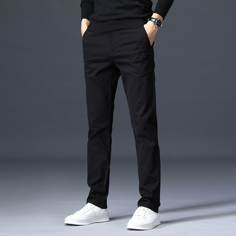 Men's Elastic Loose Straight-leg Youth Business Trousers