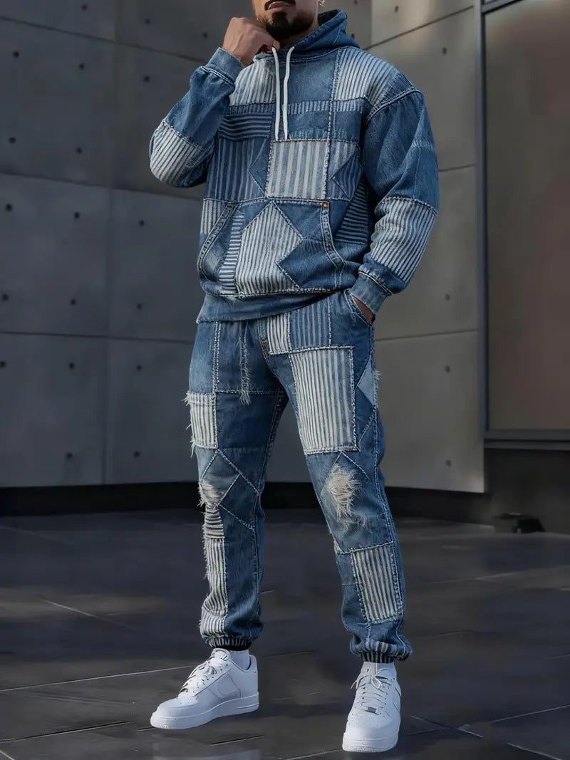 Stylish Men's Denim Hoodie