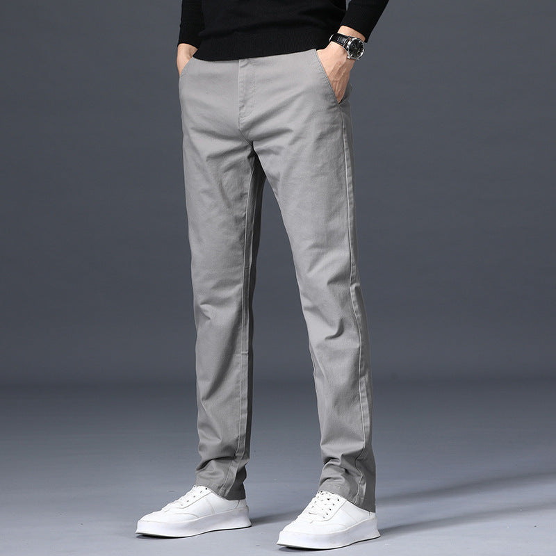 Men's Elastic Loose Straight-leg Youth Business Trousers