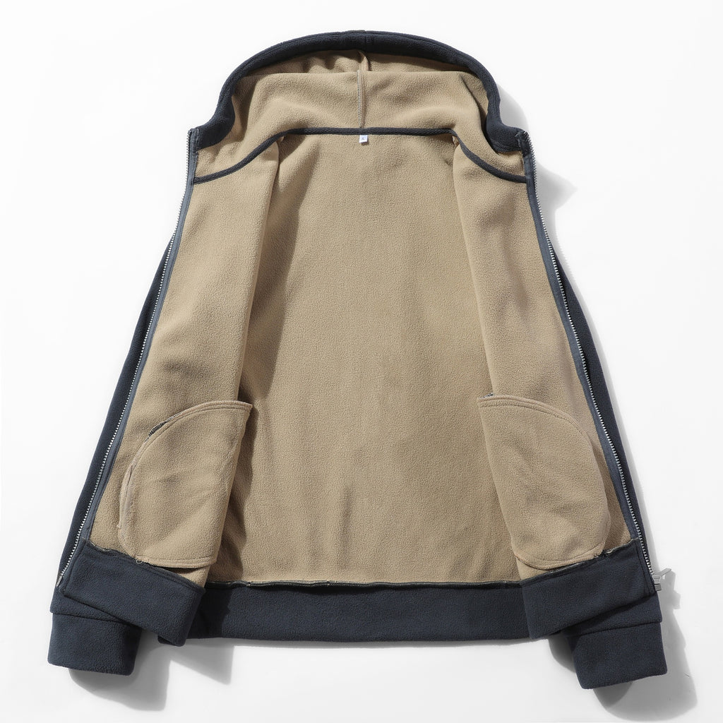 Mens Fleece-Lined Jacket With Hooded Sweatshirt From Europe And The US