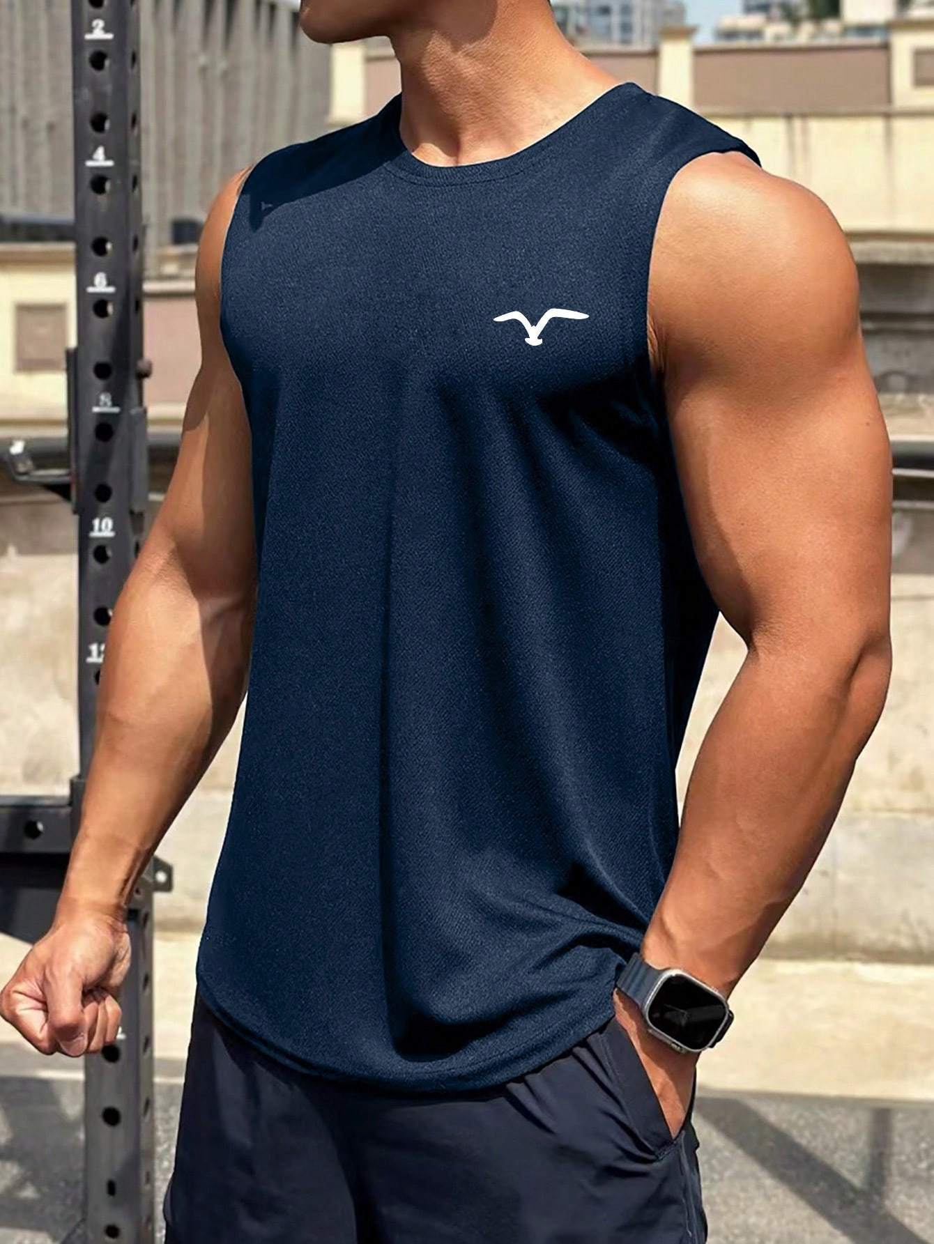 Mens Fashionable Casual Printed Sleeveless Vest