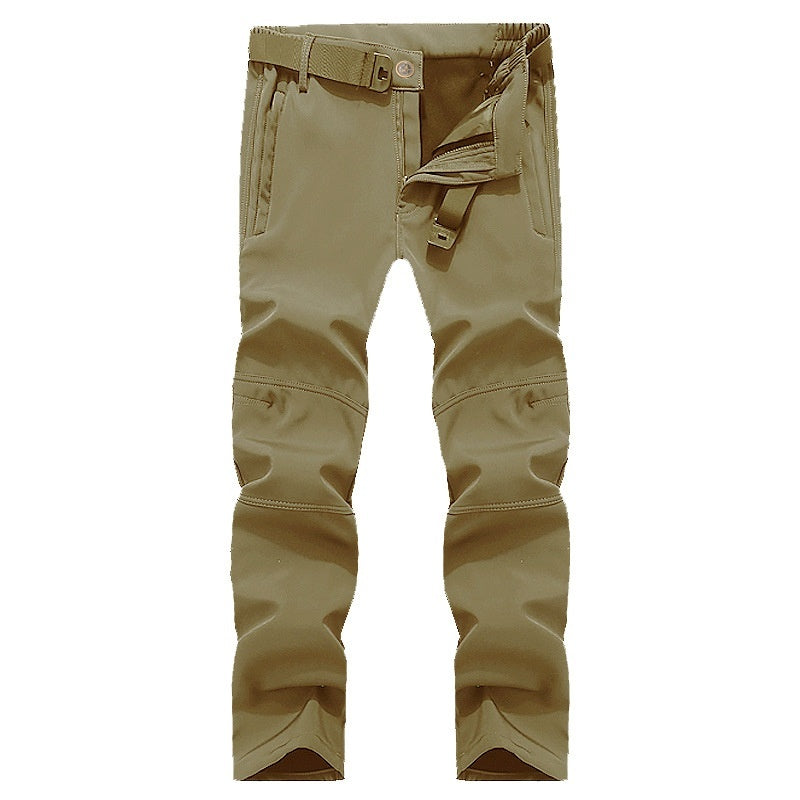 Men's Cold-Weather Tactical Pants Outdoor Softshell Hiking Trousers