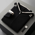 Zip-up Fleece Mock-neck Knit Base Layer Thickened Set Cardigan Sweater Casual