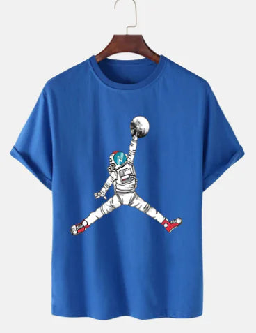 Hip Hop Astronaut Space Dunk T-Shirt for Men and Women