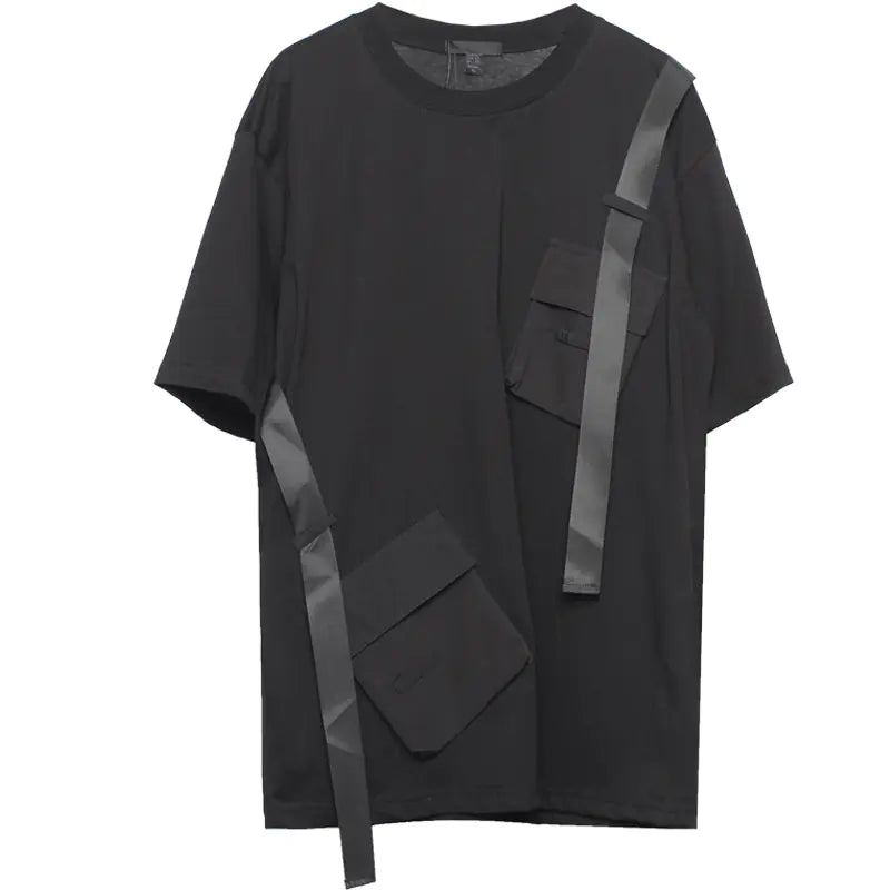 Hip Hop Punk Patchwork Short Sleeve T-Shirt for Men