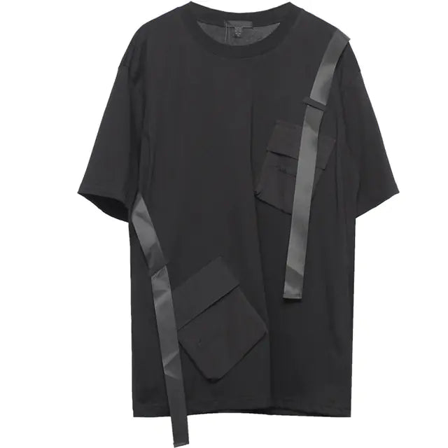 Hip Hop Punk Patchwork Short Sleeve T-Shirt for Men