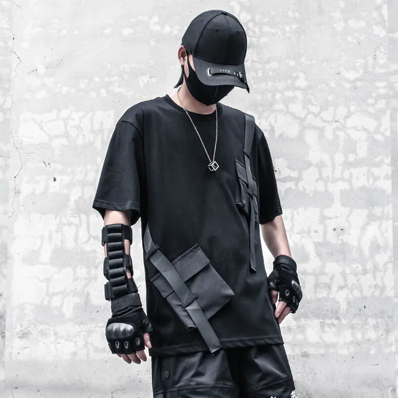 Hip Hop Punk Patchwork Short Sleeve T-Shirt for Men