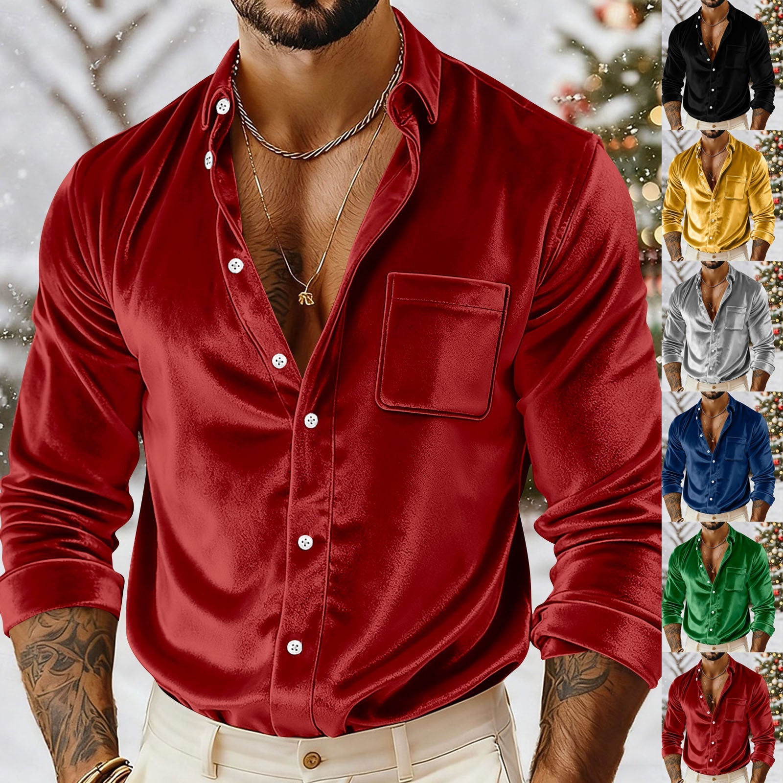 Gold Velvet Men's Shirt