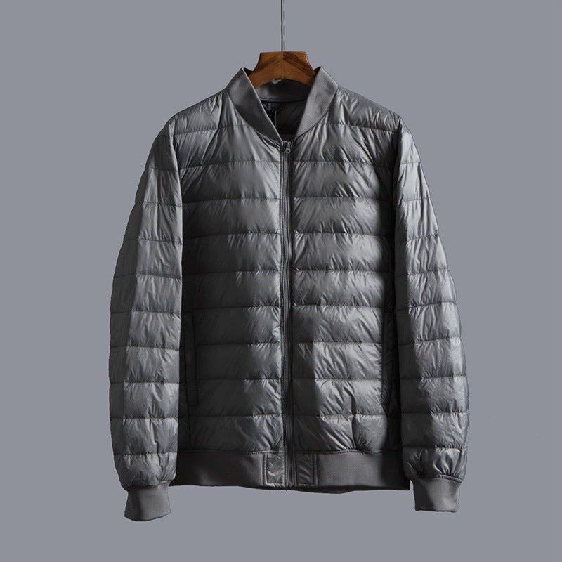 Lightweight Down Jacket With A Baseball Collar