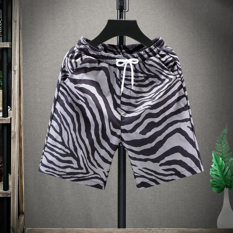 Men's Korean-style Striped Capri Pants