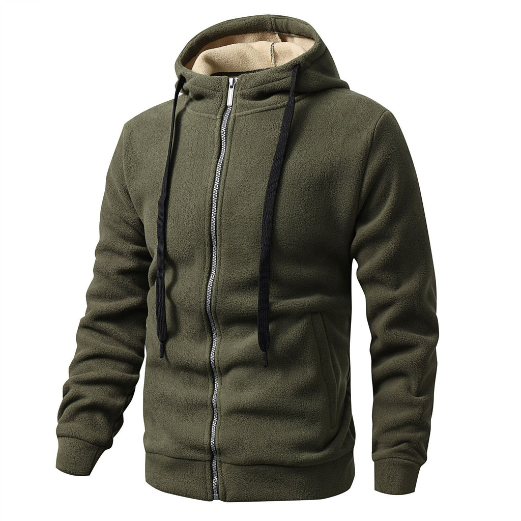 Mens Fleece-Lined Jacket With Hooded Sweatshirt From Europe And The US