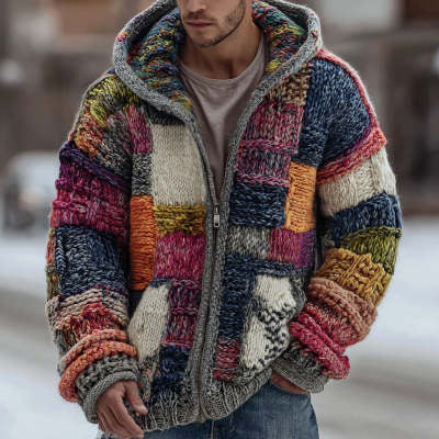 Stylish Plaid Hoodie Jacket