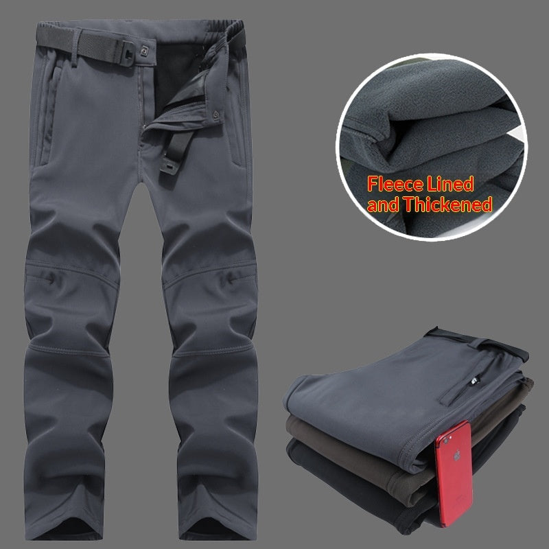 Men's Cold-Weather Tactical Pants Outdoor Softshell Hiking Trousers