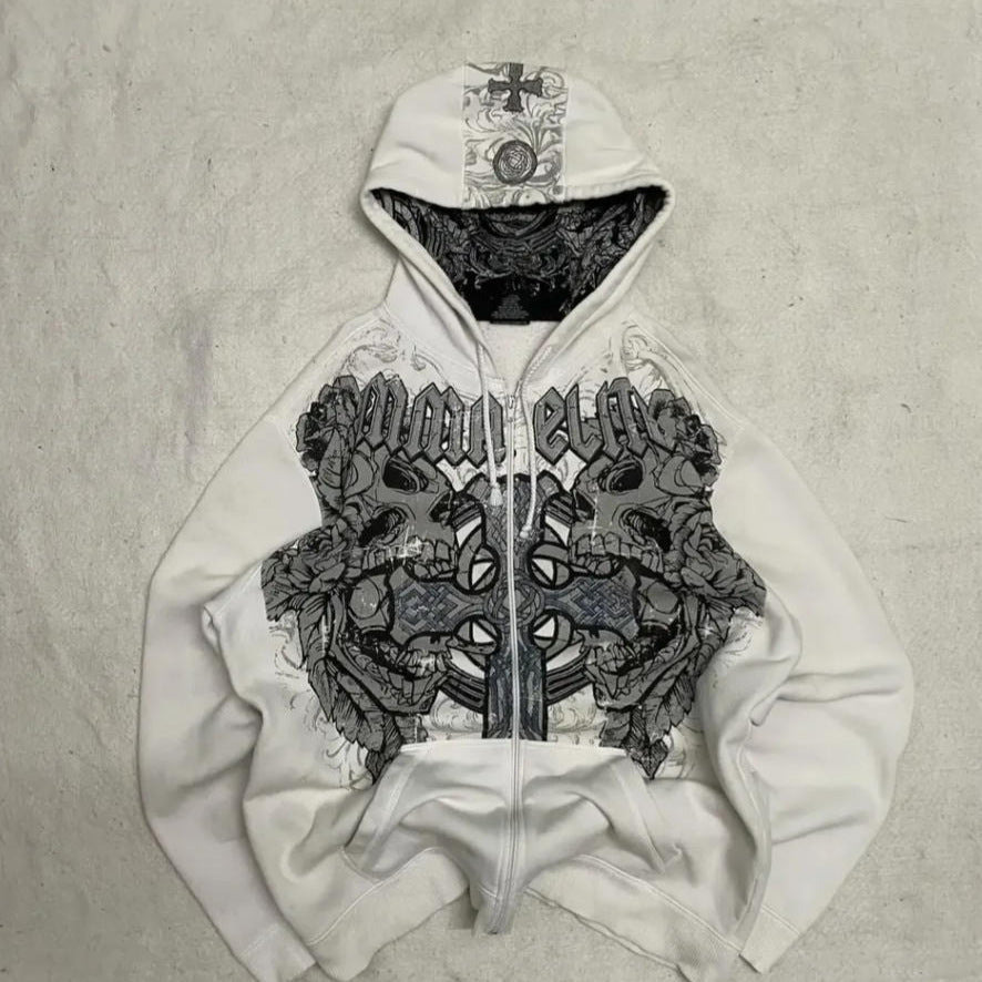 Hooded Jacket With A Bow Print