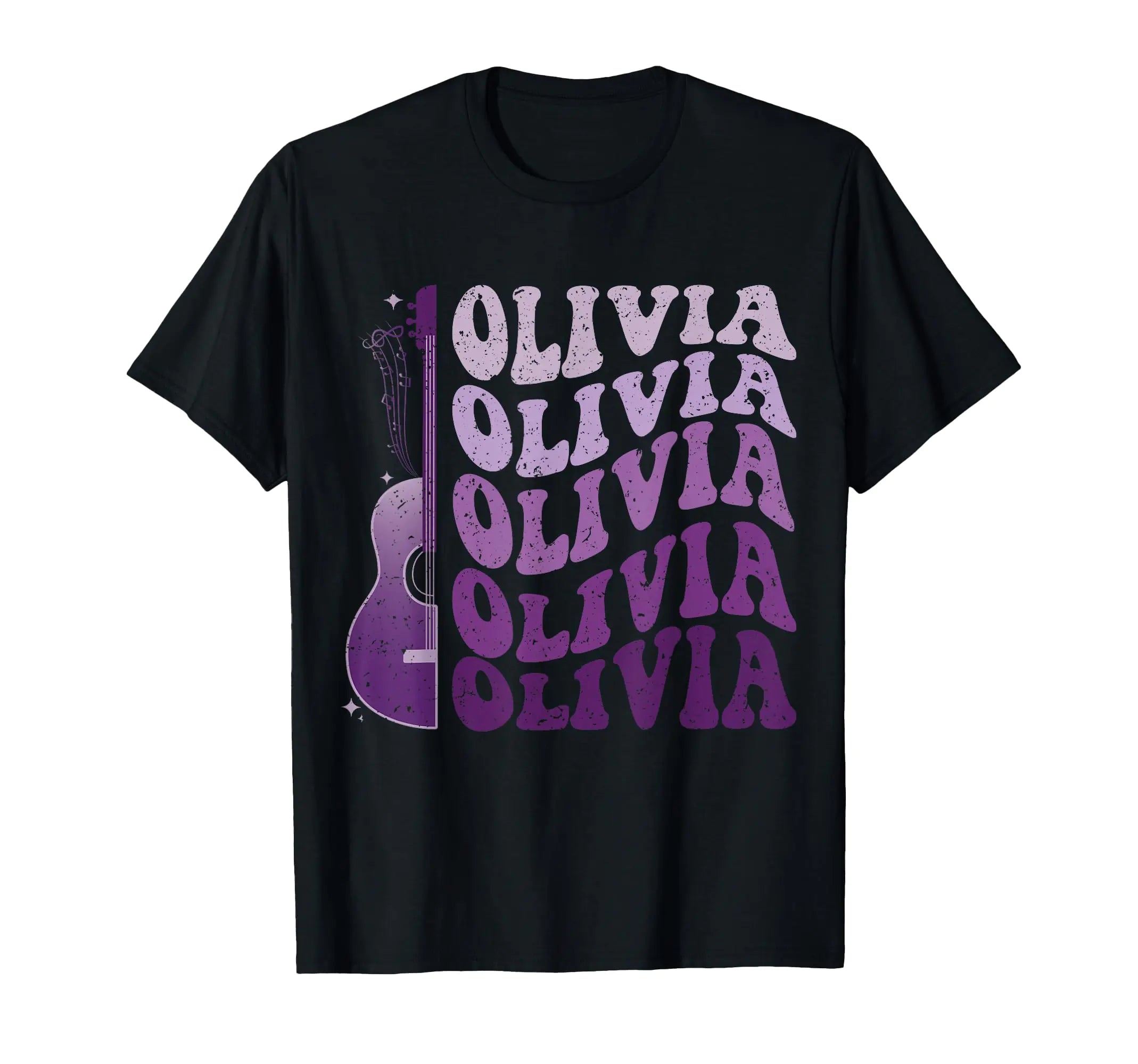 Girl Retro Olivia First Name Personalized Groovy 80s T-Shirt